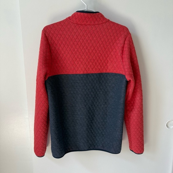 Marine Layer Cut & Sew Corbet Colorblock Pullover in Mood Indigo/Red - Picture 5 of 12